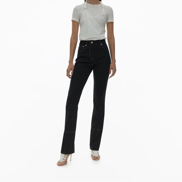 Helmut Lang Bootcut High Rise Cotton Black Pant - Picture 13 of 13